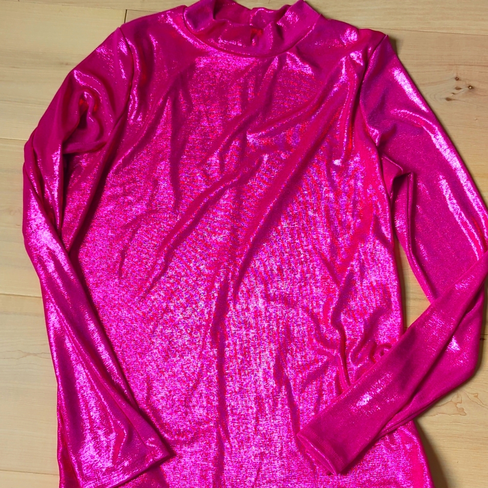 Express Mock Neck Sweater Long Sleeve Pullover Pink M